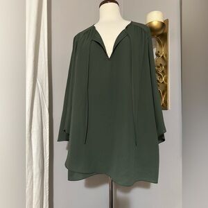 Karen Kane Olive Bracelet Sleeve Crossover Blouse Top, 3X